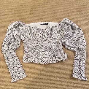 Polka Dot Ruffle Top